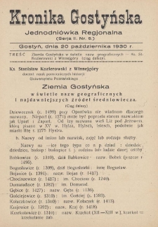 Kronika Gostyńska : jednodni&oacute;wka regjonalna. 1930.10.20 T.2 z.5