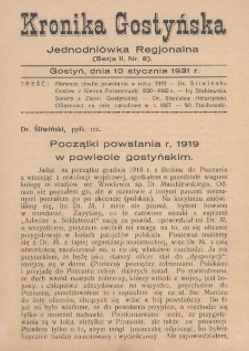 Kronika Gostyńska : jednodni&oacute;wka regjonalna. 1931.01.10 T.2 z.8
