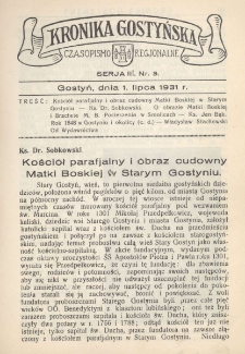 Kronika Gostyńska : jednodni&oacute;wka regjonalna. 1931.07.01 T.3 z.3