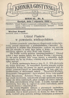 Kronika Gostyńska : jednodni&oacute;wka regjonalna. 1932.01.01 T.3 z.8
