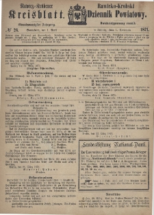 Rawicko-Krobski Dziennik Powiatowy. 1871.04.01 R. 21 Nr 26