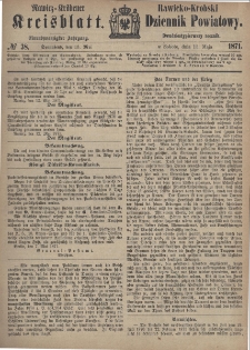 Rawicko-Krobski Dziennik Powiatowy. 1871.05.13 R. 21 Nr 38