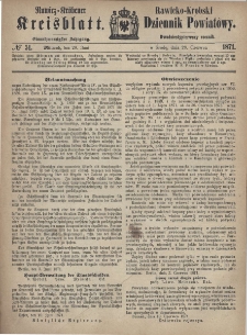 Rawicko-Krobski Dziennik Powiatowy. 1871.06.24 R. 21 Nr 51