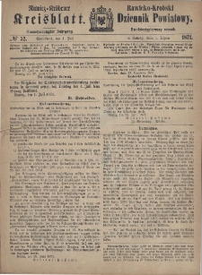 Rawicko-Krobski Dziennik Powiatowy. 1871.07.01 R. 21 Nr 52