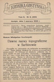 Kronika Gostyńska : jednodni&oacute;wka regjonalna. 1939.06.01 T.10 z.6