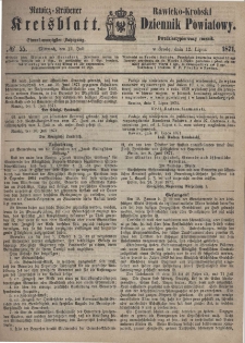 Rawicko-Krobski Dziennik Powiatowy. 1871.07.12 R. 21 Nr 55