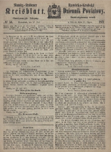 Rawicko-Krobski Dziennik Powiatowy. 1871.07.15 R. 21 Nr 56