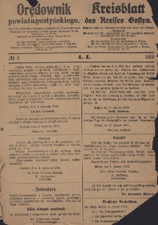 Orędownik Powiatu Gostyńskiego 1919.01.04 R.1 Nr 3