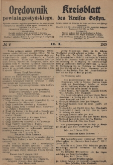 Orędownik Powiatu Gostyńskiego 1919.01.11 R.1 Nr 8