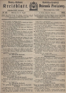 Rawicko-Krobski Dziennik Powiatowy. 1871.08.23 R. 21 Nr 67
