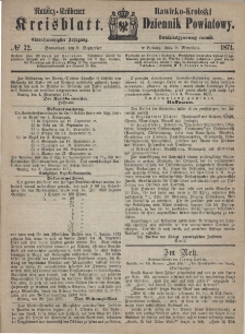 Rawicko-Krobski Dziennik Powiatowy. 1871.09.09 R. 21 Nr 72