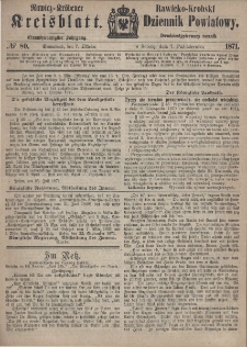 Rawicko-Krobski Dziennik Powiatowy. 1871.10.07 R. 21 Nr 80