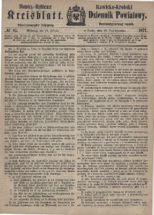 Rawicko-Krobski Dziennik Powiatowy. 1871.10.25 R. 21 Nr 85