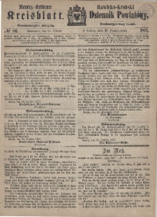 Rawicko-Krobski Dziennik Powiatowy. 1871.10.28 R. 21 Nr 86