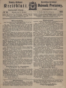Rawicko-Krobski Dziennik Powiatowy. 1871.11.15 R. 21 Nr 91