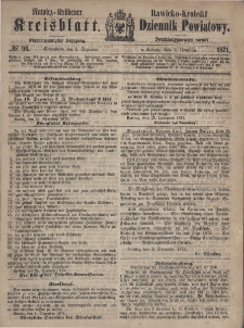 Rawicko-Krobski Dziennik Powiatowy. 1871.12.02 R. 21 Nr 96