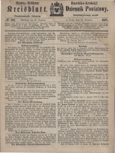 Rawicko-Krobski Dziennik Powiatowy. 1871.12.20 R. 21 Nr 101