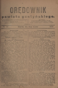 Orędownik Powiatu Gostyńskiego 1919.01.23 R.1 Nr 18