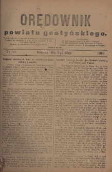 Orędownik Powiatu Gostyńskiego 1919.02.02 R.1 Nr 27