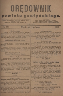 Orędownik Powiatu Gostyńskiego 1919.02.04 R.1 Nr 28