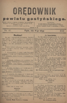 Orędownik Powiatu Gostyńskiego 1919.02.14 R.1 Nr 37