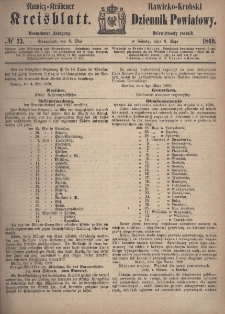 Rawicko Krobski Dziennik Powiatowy. 1869.05.08 R. 19 Nr 23