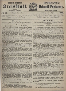 Rawicko-Krobski Dziennik Powiatowy. 1869.07.07 R. 19 Nr 40