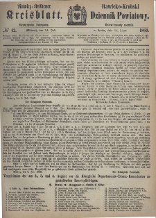 Rawicko-Krobski Dziennik Powiatowy. 1869.07.14 R. 19 Nr 42