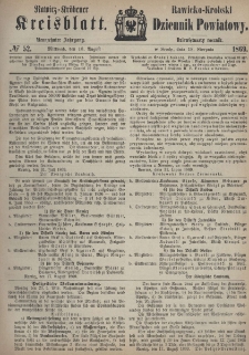 Rawicko-Krobski Dziennik Powiatowy. 1869.07.18 R. 19 Nr 52