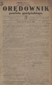 Orędownik Powiatu Gostyńskiego 1920.01.10 R.2 Nr 5
