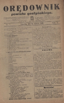 Orędownik Powiatu Gostyńskiego 1920.01.15 R.2 Nr 7