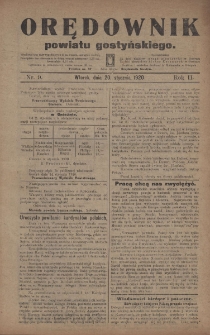 Orędownik Powiatu Gostyńskiego 1920.01.20 R.2 Nr 9