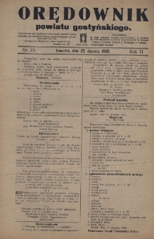 Orędownik Powiatu Gostyńskiego 1920.01.22 R.2 Nr 10