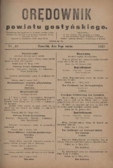 Orędownik Powiatu Gostyńskiego 1919.03.06 R.1 Nr 48