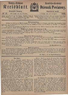 Rawicko-Krobski Dziennik Powiatowy. 1869.11.13 R. 19 Nr 77