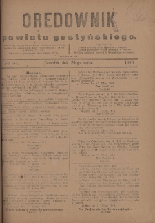 Orędownik Powiatu Gostyńskiego 1919.03.20 R.1 Nr 54