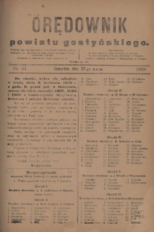 Orędownik Powiatu Gostyńskiego 1919.03.27 R.1 Nr 57