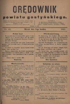 Orędownik Powiatu Gostyńskiego 1919.04.08 R.1 Nr 62