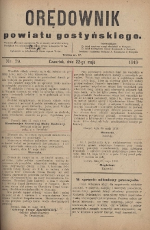 Orędownik Powiatu Gostyńskiego 1919.05.22 R.1 Nr 79