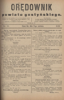Orędownik Powiatu Gostyńskiego 1919.06.05 R.1 Nr 85