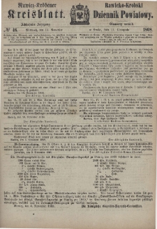 Rawicko-Krobski Dziennik Powiatowy. 1868.11.11 R. 18 Nr 46