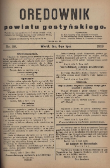 Orędownik Powiatu Gostyńskiego 1919.07.08 R.1 Nr 98