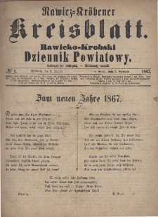 Rawicko-Krobski Dziennik Powiatowy. 1867.01.02 R. 17 Nr 1