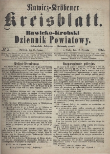 Rawicko-Krobski Dziennik Powiatowy. 1867.01.16 R. 17 Nr 3