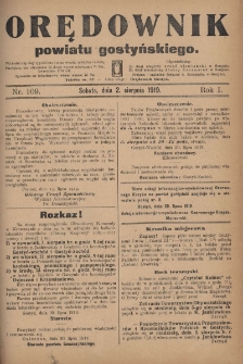 Orędownik Powiatu Gostyńskiego 1919.08.01 R.1 Nr 109