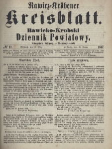 Rawicko-Krobski Dziennik Powiatowy. 1867.03.20 R. 17 Nr 12