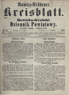 Rawicko-Krobski Dziennik Powiatowy. 1867.04.17 R. 17 Nr 16