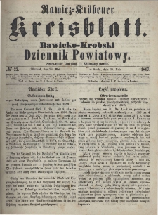 Rawicko-Krobski Dziennik Powiatowy. 1867.05.29 R. 17 Nr 22