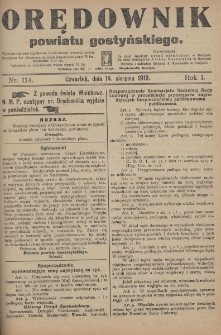 Orędownik Powiatu Gostyńskiego 1919.08.14 R.1 Nr 114