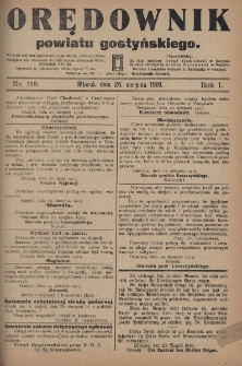 Orędownik Powiatu Gostyńskiego 1919.08.26 R.1 Nr 118